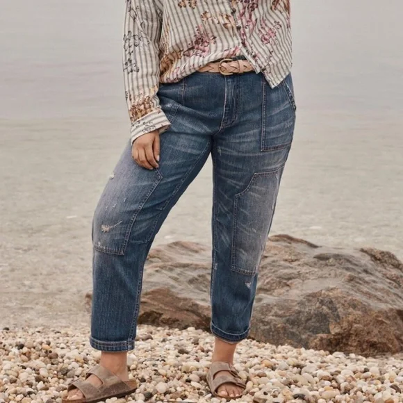 Anthropologie Pilcro The Wanderer Carpenter Jeans Distressed Size 32 EUC - Picture 2 of 11